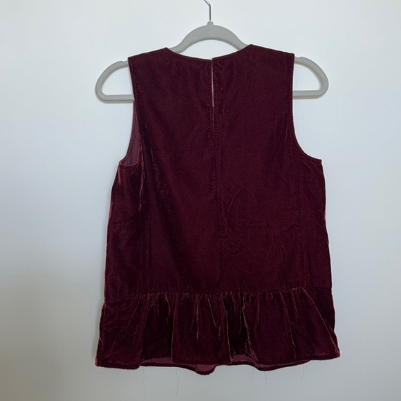 J Crew Factory Drapey Velvet Peplum Tank Top - Picture 6 of 6
